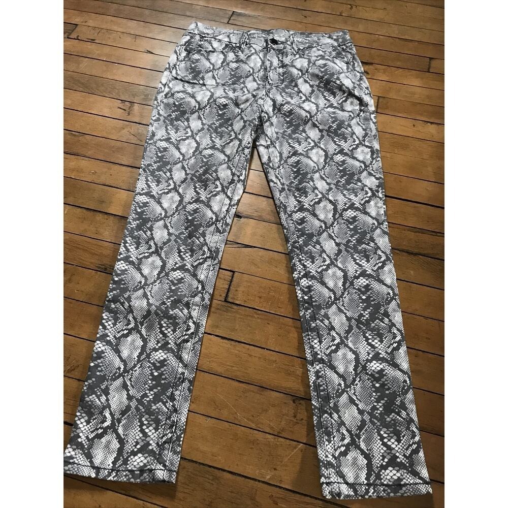 Womens Snake Print Jeans - Gray